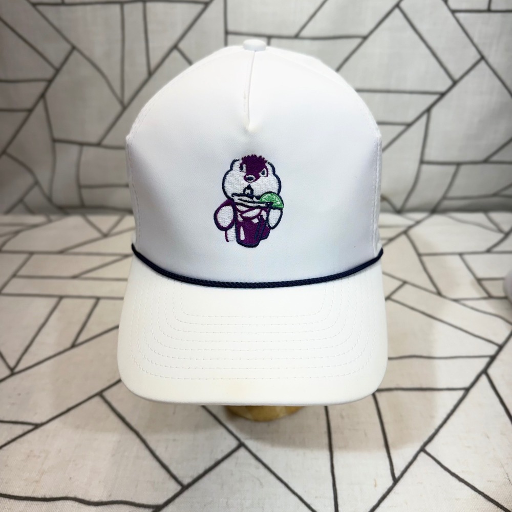 Peter Millar Trucker Hat OS White Bear Cocktail Rope Snapback Cap